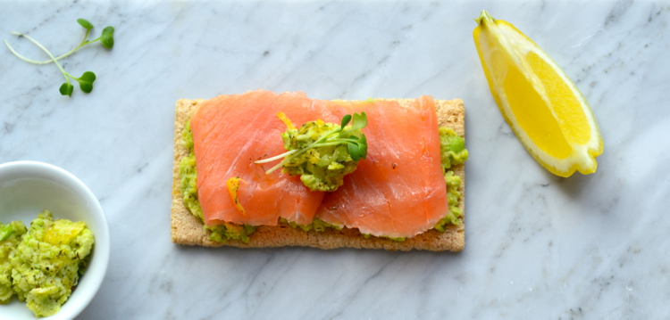 Mashed Fava Bean and Smoked Salmon Flatbread