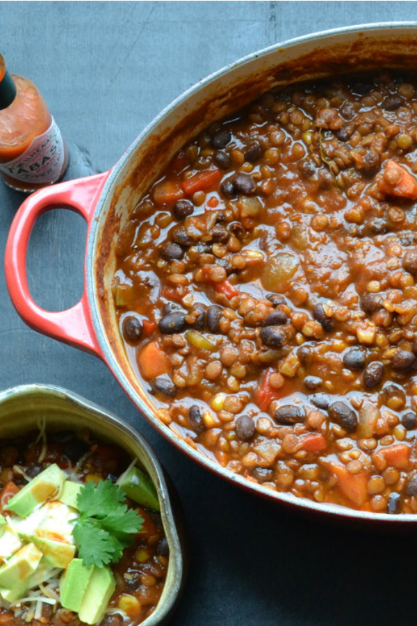 Black Bean and Lentil Chili - this reader favorite is even meat-lovers approved! Incredibly easy and delicious! | @tasteLUVnourish