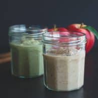 Make this Apple Pie Smoothie green or not, either way, you'll love just how much these taste like dessert, without being loaded with fat and empty calories! | @tasteLUVnourish