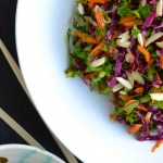 Asian Kale Slaw - Using kale's texture to its advantage, this slaw is crunchy and flavorful! | @tasteLUVnourish