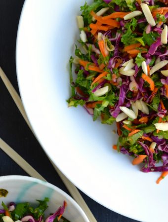 Asian Kale Slaw - Using kale's texture to its advantage, this slaw is crunchy and flavorful! | @tasteLUVnourish