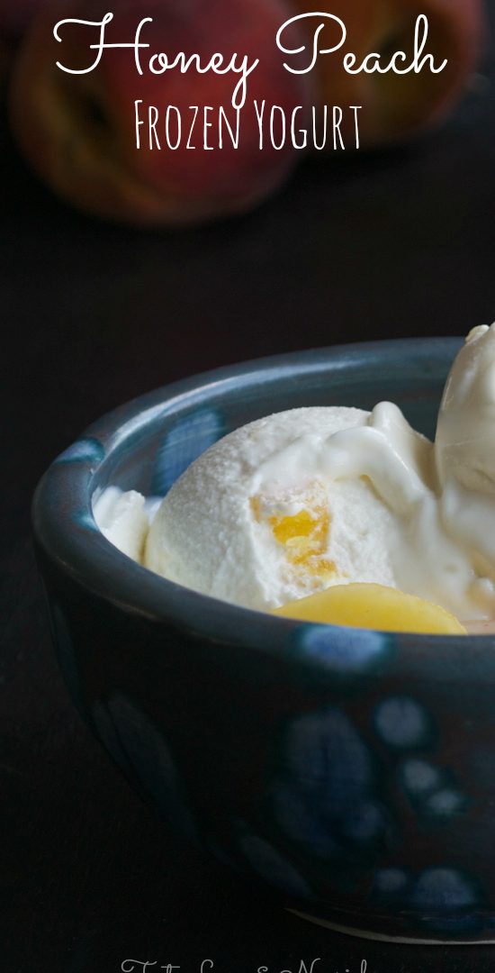 Honey Peach Frozen Yogurt - so perfectly creamy and ridiculously easy! | @tasteLUVnourish on TasteLoveAndNourish.com