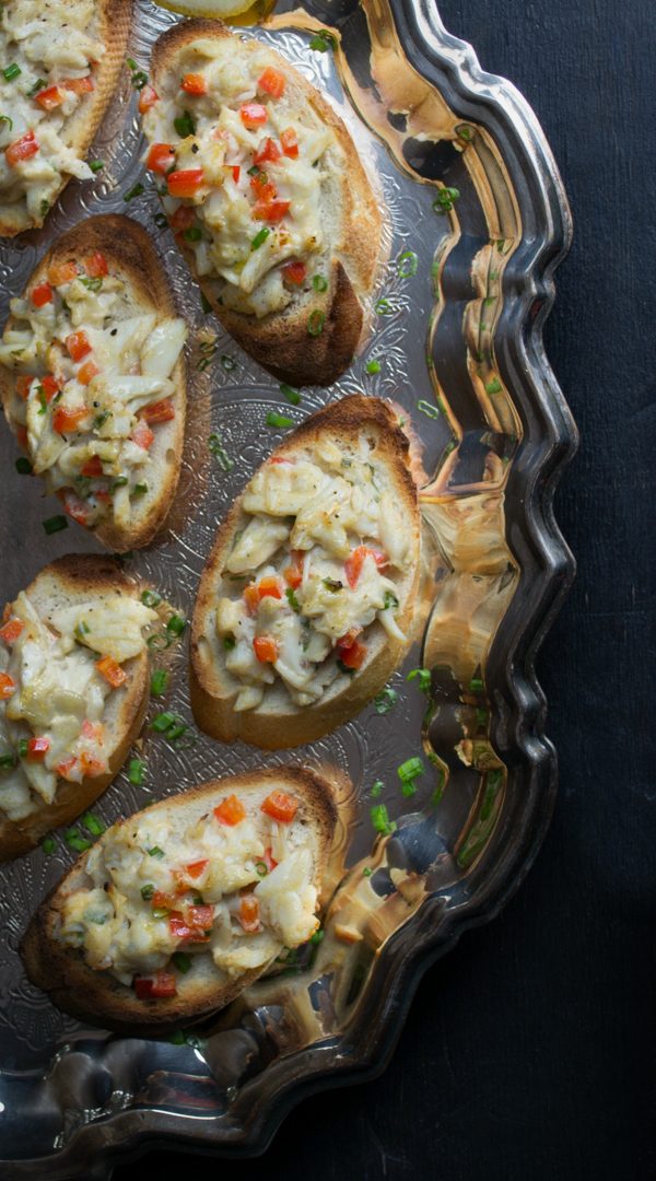 Crab Crostini - this simple elegant appetizer can come together in minutes.