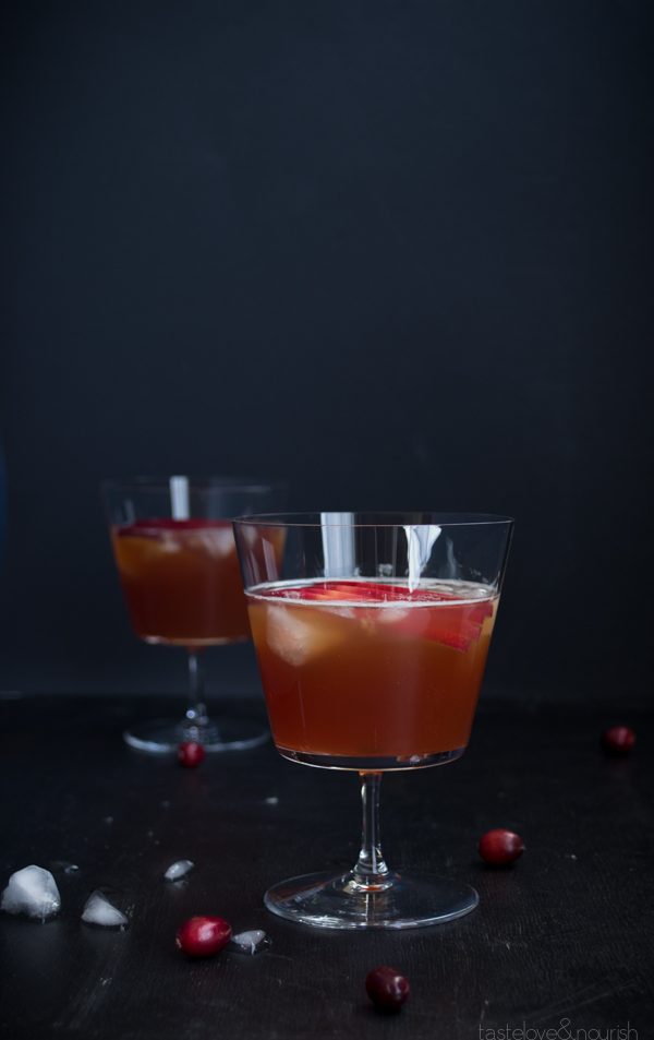Cranberry Cider Smash - A mix of bourbon and apple cider with a splash of cranberry juice, this festive drink is perfect for the holidays! | @tasteLUVnourish