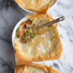 Phyllo Chicken Pot Pie - save a ton of calories and fat by using phyllo and this simple recipe! | @tasteLUVnourish on www.tasteloveandnourish.com