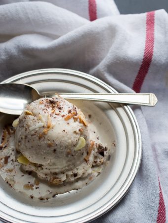 Coconut Almond Dark Chocolate Ice Cream {Vegan} by Taste Love and Nourish