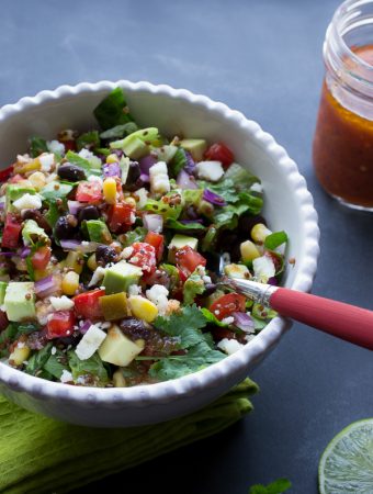 Southwest Chopped Salad with Salsa Vinaigrette | @tasteLUVnourish