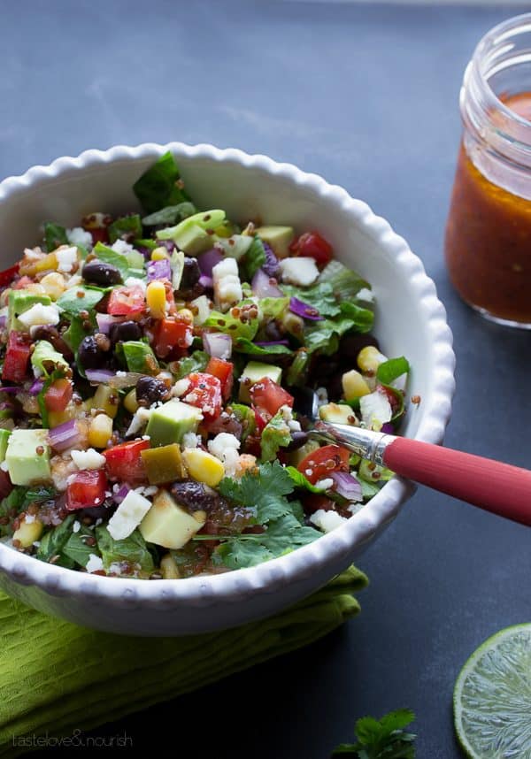 Southwest Chopped Salad with Salsa Vinaigrette Taste Love and Nourish