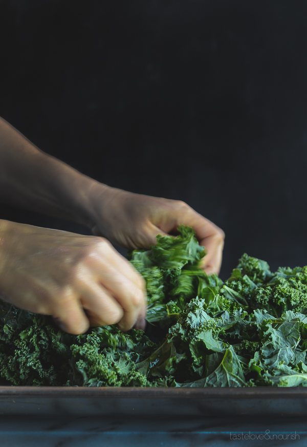 Massaged Kale Salad with Parmesan, Pine Nuts and Pomegranate | @tasteLUVnourish