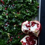 Massaged Kale Salad with Parmesan, Pine Nuts and Pomegranate | @tasteLUVnourish