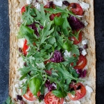 Ricotta Salata and Olive Grilled Flatbread with Kale Italia - this crisp flatbread combines the most delicious tangy, salty and fresh flavors of summer. Break out the grill or use an indoor grill pan. | @tasteLUVnourish on TasteLoveAndNourish.com