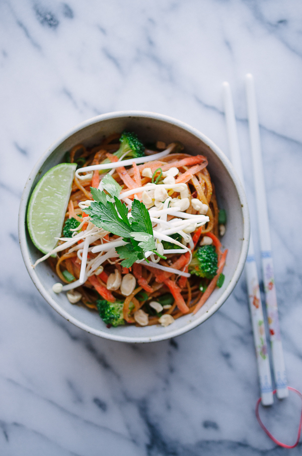 Easy Vegan Vegetable Pad Thai - this easy recipe is my family's favorite! This is such a healthier alternative to take-out! | @tasteLUVnourish