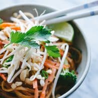 Easy Vegan Vegetable Pad Thai - this easy recipe is my family's favorite! This is such a healthier alternative to take-out! Vegan and Gluten-Free!| @tasteLUVnourish