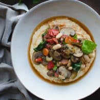 This Vegetable Cacciatore with Soft Polenta is incredible! All of the flavors of a traditional cacciatore and served over creamy soft polenta. I love this easy recipe! Vegan and gluten free options. | @tasteLUVnourish