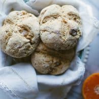 This Mini Irish Soda Bread recipe is unbelievable yummy and unbelievably vegan! Perfect portions with bits of orange soaked golden raisins. | @tasteLUVnourish