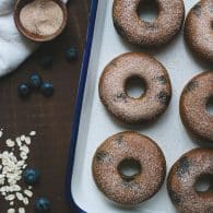 My family devoured these yummy Blueberry Blender Donuts! Love how easy they are to whip up in the blender! So happy they are gluten-free, made without flour or refined sugar! TasteLoveAndNourish.com