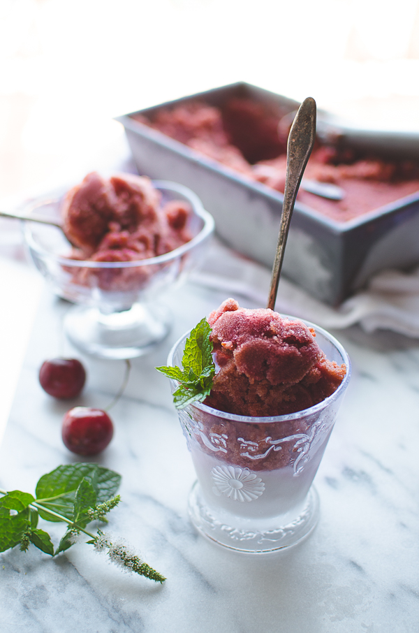 This Fresh Cherry Italian Ice is super easy, refreshing and delicious! @tasteLUVnourish
