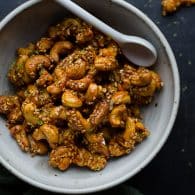 Sweet, spicy and a bit tangy, these Thai-inspired cashews are simply addicting! So easy! Whips up in minutes! @tasteLUVnourish