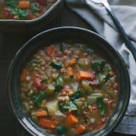 Empty Bowl Lentil Soup - this recipe is the most requested for good reason…simple ingredients and a straightforward recipe yields an amazingly delicious soup! @tasteLUVnourish