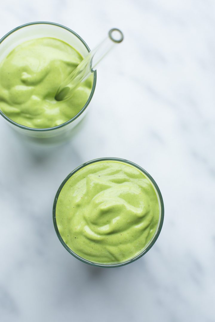 This delicious Stress Relieving Green Smoothie is made with superfoods that may naturally reduce stress and anxiety. From @tasteLUVnourish www.tasteloveandnourish.com #smoothie #stressrelief #avocado #spinach #protein #vegan #glutenfree #breakfast