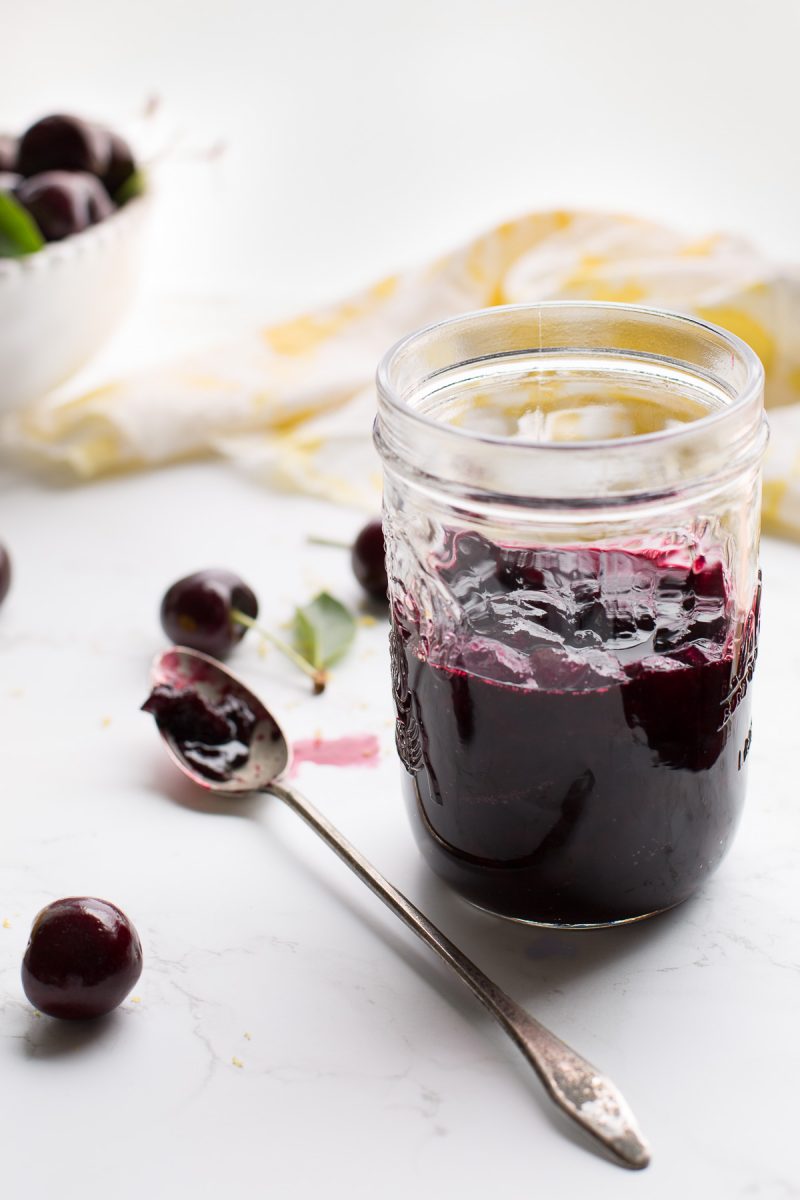 With just three simple ingredients and a little bit of time, you can have a jar of this easy cherry jam in the fridge.  You'll love it over your morning yogurt, on a buttery slice of toast or even over ice cream. Simple, vegan and made without refined sugar. From @tasteLUVnourish